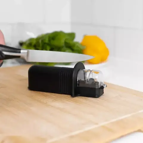 Точилка для ножей PACKAGE 16 см, пластик, черный