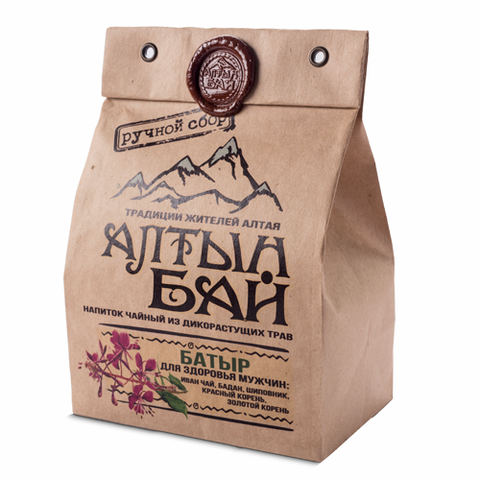 Напиток чайный из дикорастущих трав «БАТЫР» для здоровья мужчин, Алтын Бай