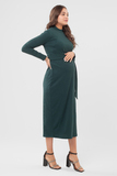 Платье для беременных и кормящих 12857 темно-зеленый