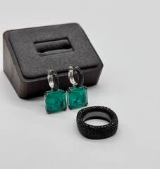 91658- Кольцо-дорожка из серебра 925 пробы в обсыпке из куб.циркониев APM MONACO