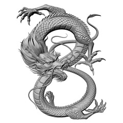 Силиконовый молд № 0313 Дракон левый