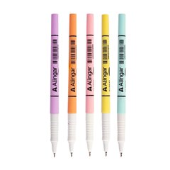 
          Ручка шариковая Alingar, 0,7 мм, синяя, игольчатый наконечник, грип, круглый цветной пластиковый корпус, карт. уп.