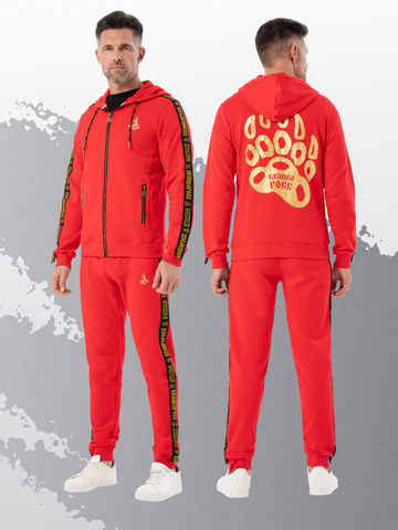 Толстовка на молнии «Лидер» красного цвета. Плотный футер