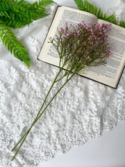 Гипсофила искусственная Сиреневая, высококачественный пластик, на ветке 54 см, набор 2 ветки