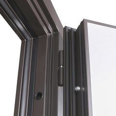 Входная дверь уличная АСД с терморазрывом 3К Норильск муар коричневый с зеркалом/ Белый матовый