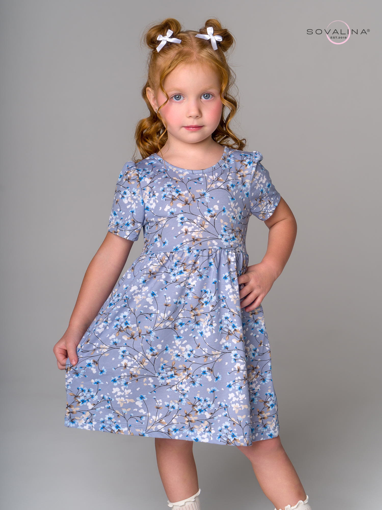 Платье Аленка к/р SG апрель голубой