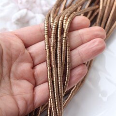 Гематин гематит, цилиндрические бусины, 4*2 мм, шоколад, 1 нить, ГМ069