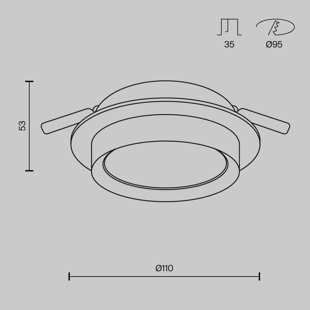 Встраиваемый светильник Maytoni Hoop DL086-GX53-RD-BG