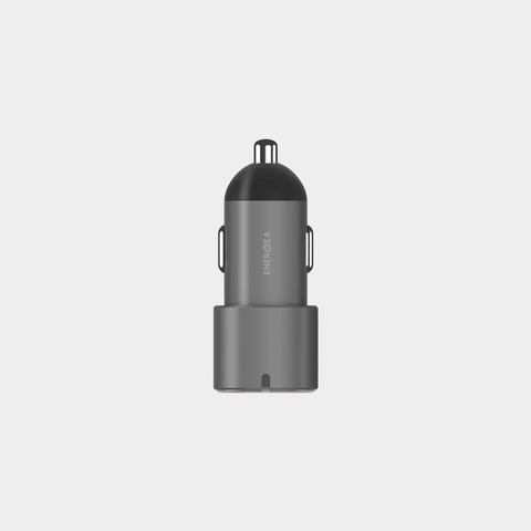 Автомобильное зарядное устройство Energea AluDrive D60, USB-C + USB-С 66W, Темно-серый | Gunmetal