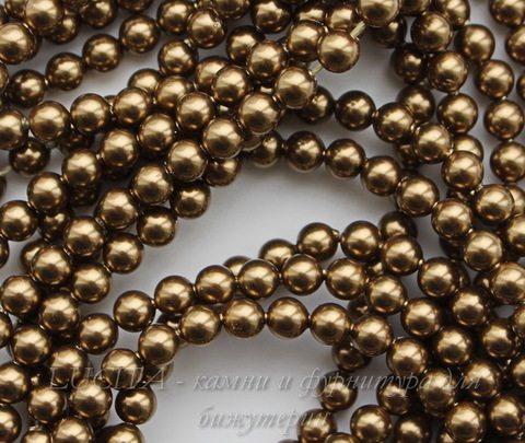 5810 Хрустальный жемчуг Сваровски Crystal Antique Brass круглый 4 мм, 10 штук