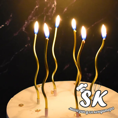 Набор спиральных свечей Серебро 12 шт