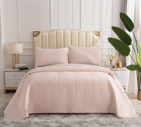 Покрывало 230x250 и 2 наволочки 50х70 Sofi De MarkO Адонис светло-розовое