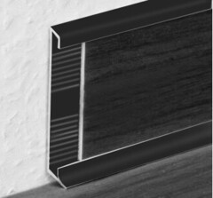 Алюминиевый плинтус для ковролина 60мм ПО-194 чёрный матовый 2700 мм