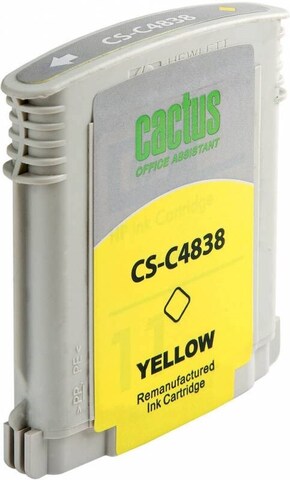 Картридж струйный Cactus CS-C4838 №11 желтый (29мл) для HP BIJ 1000, 1100, 1200, 2200, 2300, 2600, 2800