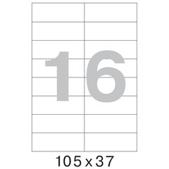 Этикетки самоклеящиеся Office Label белые 105х37 мм (16 штук на листе А4, 100 листов в упаковке)