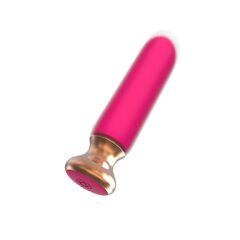 Розовый перезаряжаемый мини-вибратор - 12 см. - 