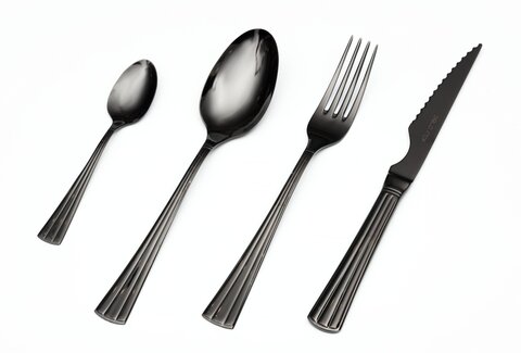 Набор столовых приборов на 6 персон 24 предмета Belo Inox Principe черный