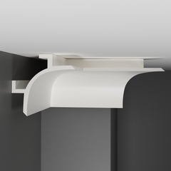 Плинтус потолочный ударопрочный гладкий под подсветку Decomaster A208 130х130х2000мм