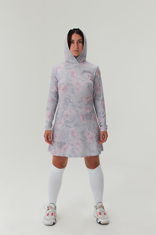 Платье спортивное с капюшоном "Цветы"