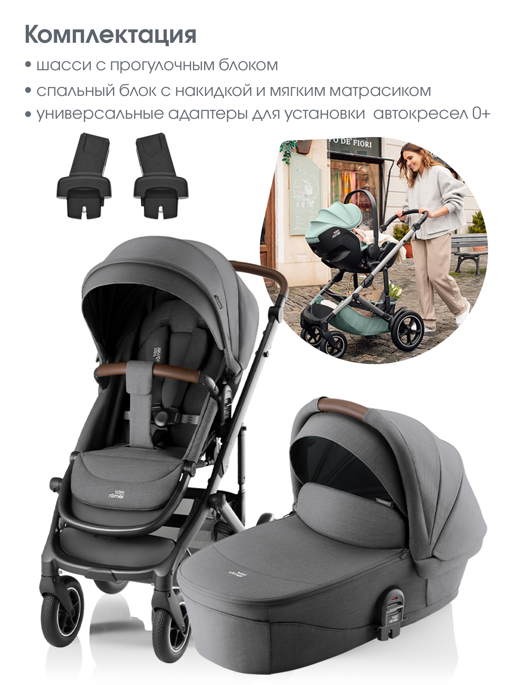 Детская коляска Britax Roemer 2в1 SMILE 5Z, STYLE Mineral Grey