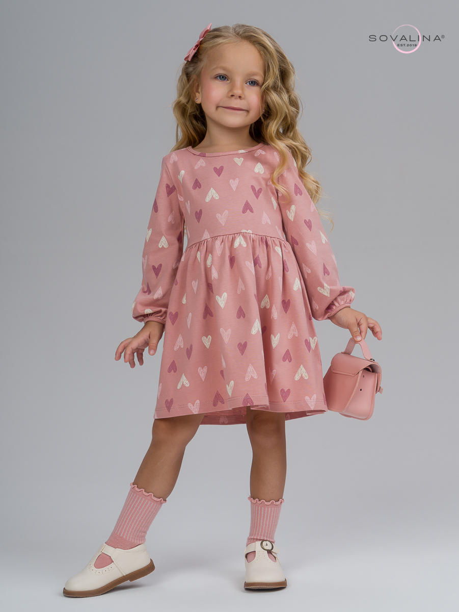 Платье Моана сердца на пудре