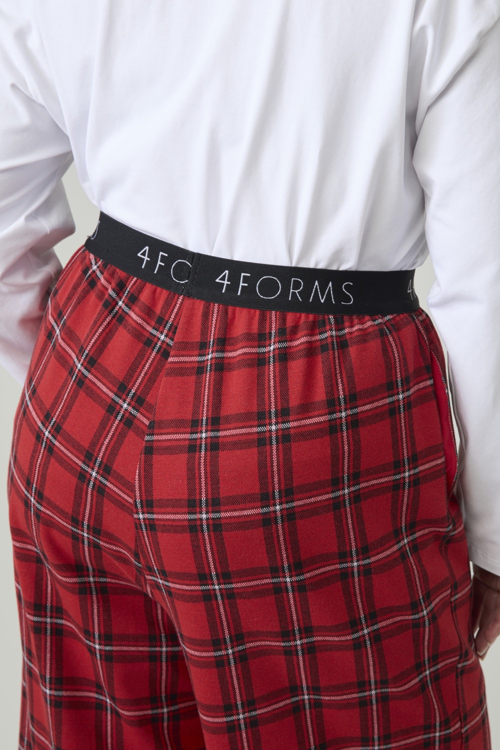 Брюки в клетку, красный