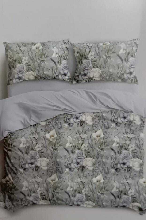 Комплект постельного белья ZEPHYR HOME ЕВРО Мако-Сатин,Египетский хлопо секрый