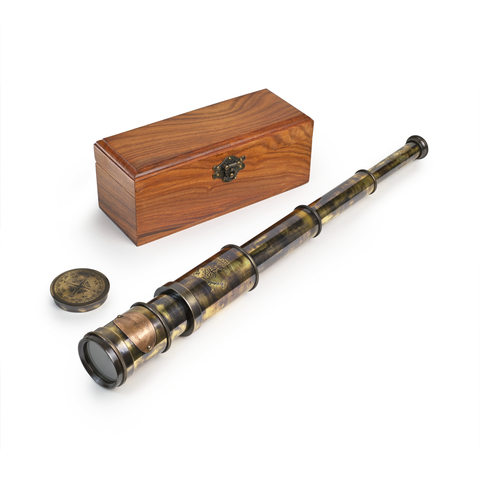 Сувенирная подзорная труба в деревянном футляре