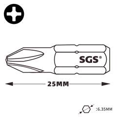 Бита PH0 х25мм S2 1шт SGS 6325-PH0