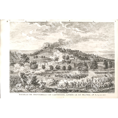 Битва при Монтебелло и Кастеджео.Гравюра из альбома Военные кампании Франции. Париж. 1834