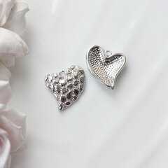 Подвеска с Сердце фактурное, 20*20 мм, родий, П834