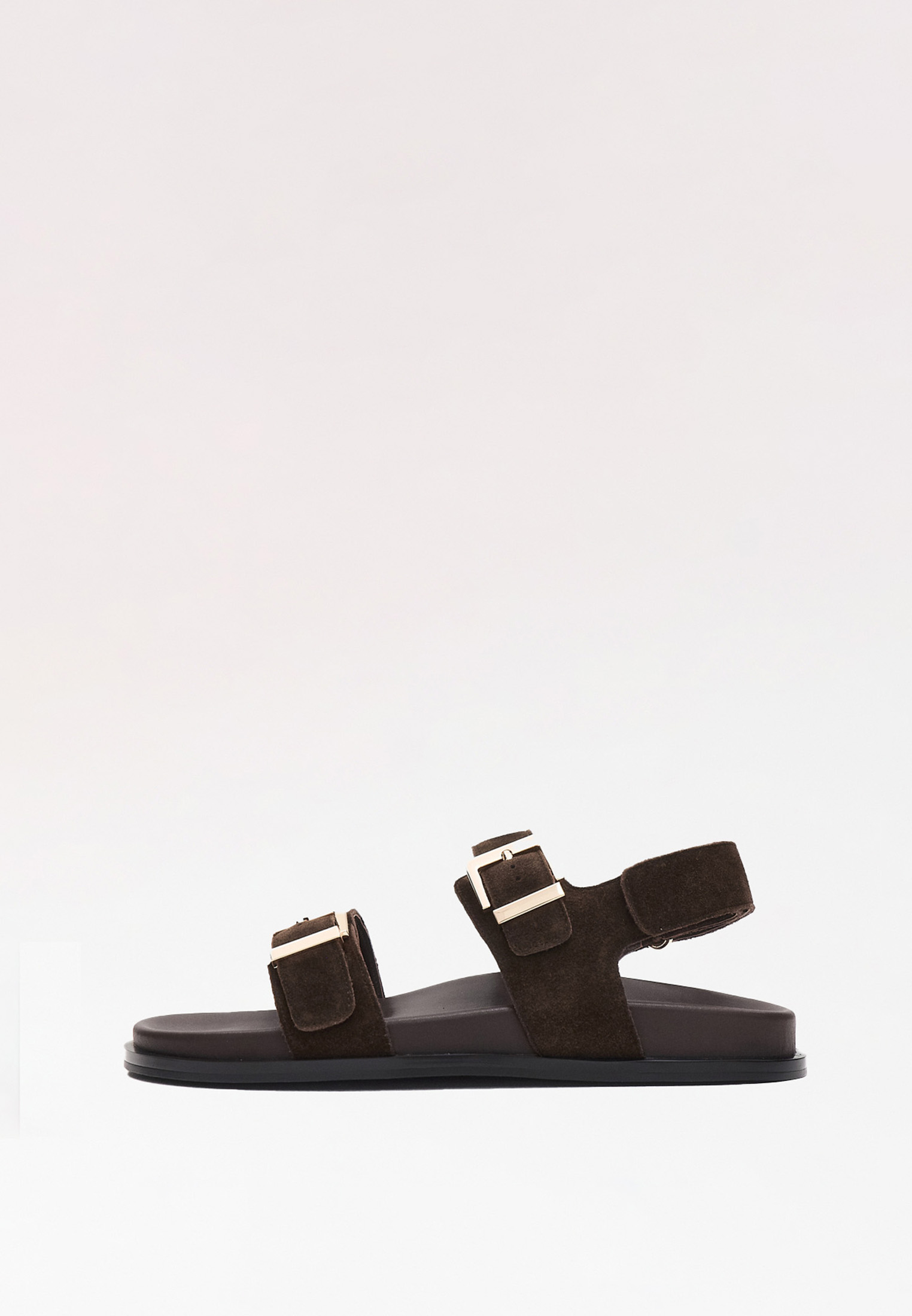 Сандалии из натуральной замши, коричневый