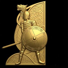 Силиконовый молд № 1102 Воин Большой левый