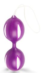 Фиолетовые вагинальные шарики с петелькой - 