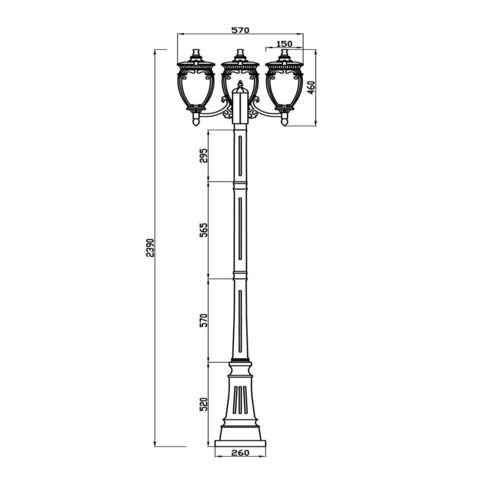 Фонарь уличный Outdoor Fleur O414FL-03GB
