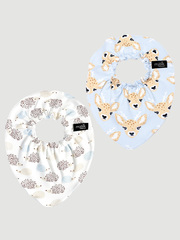 Сет из 2х нагрудников Mjölk Mini Оленята NEW/Ёжики на экрю