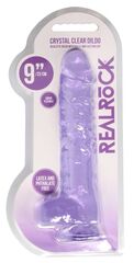 Фиолетовый фаллоимитатор Realrock Crystal Clear 9 inch - 25 см. - 