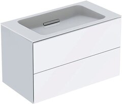Шкафчик для раковины Geberit ONE, с двумя выдвижными ящиками: B=74.5см, H=46.5см, T=39.5см, Белый / Высокоглянцевое покрытие фото