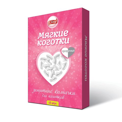 Cliny Мягкие коготки для кошек прозрачные 40шт