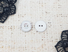 Пуговицы блузочные, d 1,2 см, 2 прокола, белый с серебром