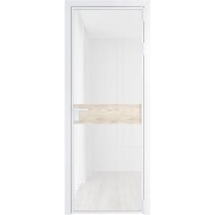 Алюминиевая дверь 6AG вайт остеклённая со вставкой