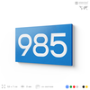 Номер на дверь 985, табличка на дверь для офиса, квартиры, кабинета, аудитории, склада, голубая 120х70 мм, Айдентика Технолоджи