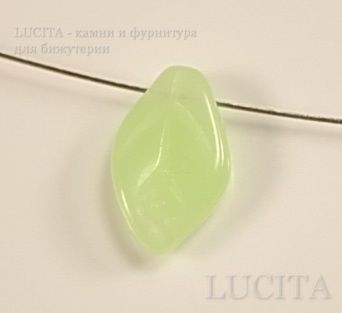 Бусина "Листик"  (цвет- нежно-салатовый) 12х7 мм , 20 штук ()