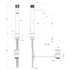 Gessi INCISO Смеситель для раковины на 1 отверстие, высокий h=337мм, с донным клапаном Цвет: nero XL 58003#299
