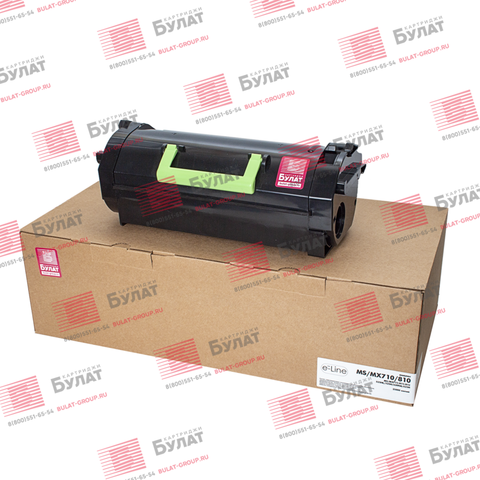 Тонер-картридж e-Line 62D5H00, 62D5H0E для Lexmark MX710, MX810 (Чёрный, 25000 стр.), универсальный