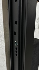Входная металлическая дверь с зеркалом Brandoors Пиано 075 Зеркало 3D Белый софт (черная фурнитура)