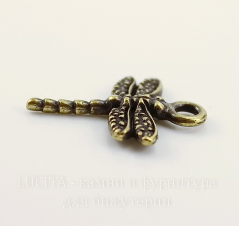 Подвеска TierraCast "Стрекоза" (цвет-античная латунь) 21х16 мм