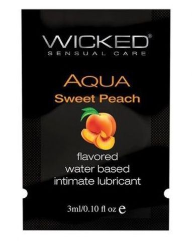 Лубрикант с ароматом спелого персика WICKED AQUA Sweet Peach - 3 мл. - Wicked 90380