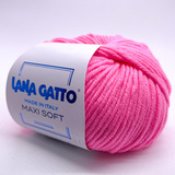 Пряжа Lana Gatto Maxi Soft 14473 розовый неон