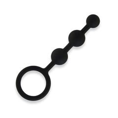 Черные силиконовые анальные бусы Silicone Anal Beads - 14 см. - 